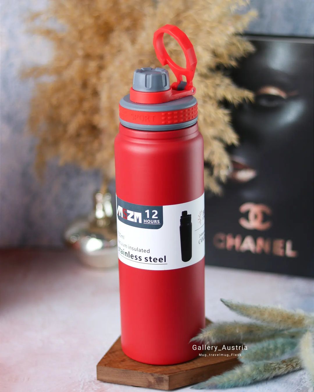 AMSZM SUS304 Water Bottle – 600ML/1000ML, Insulated with Tea Infuser & Carry Handle