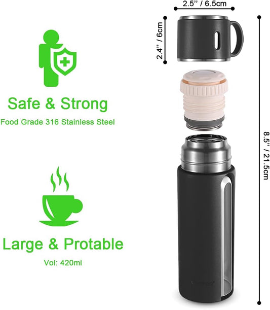 Dodge Vacuum Bottle with Cup,Stainless Steel 304 350/500ml