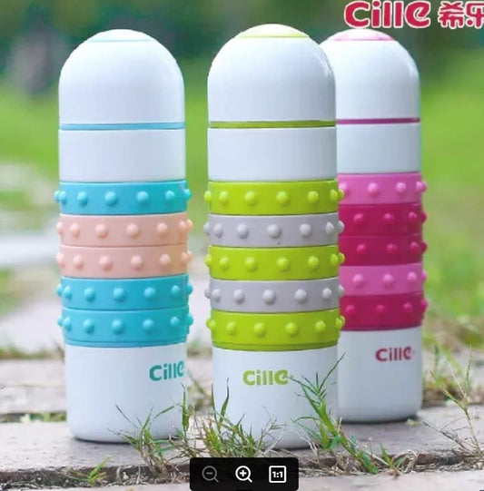 Cille Stainless Steel Kids Thermos – DIY Colorful Massage Grip Rings | Safe & Customizable for Daycare and Health Care”
