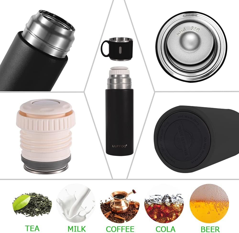 Dodge Vacuum Bottle with Cup,Stainless Steel 304 350/500ml