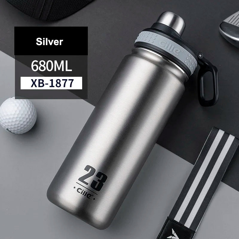 Cille-500ml/680ml Stainless Steel Water Bottle